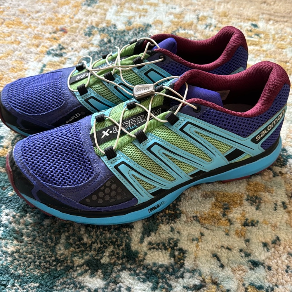 Salmon X Scream women’s multicolored Trail shoes. Excellent condition! Size 9.